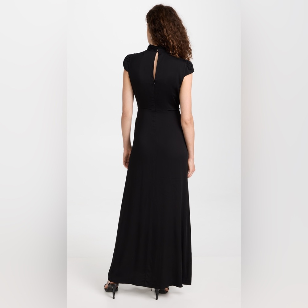 NWT Self Portrait Black Stretch Crepe Maxi Dress - Picture 5 of 12